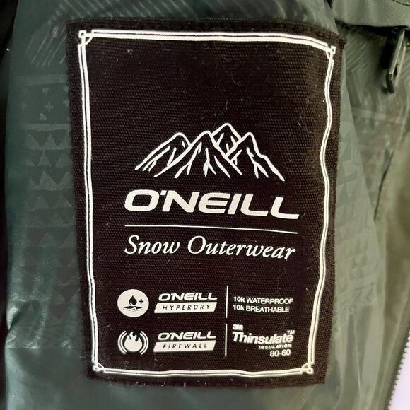 O'Neill Hyperdry Firewall Snow Jacket XL Green and Gray - Picture 6 of 9